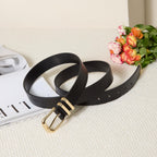 VATAN Women Leather Belt for Jeans Dresses Pants Fashion Ladies Casual Waist Belt with Gold Buckle