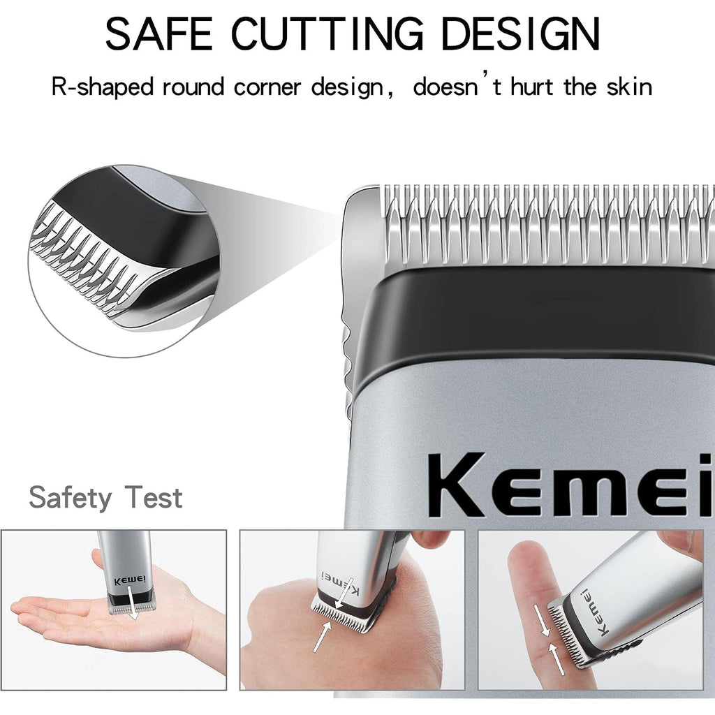 Kemei Mini Clippers Trimmer Groomer Cordless Self-Haircut Kit Styling Shears With Stainless Steel