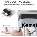 Kemei Mini Clippers Trimmer Groomer Cordless Self-Haircut Kit Styling Shears With Stainless Steel