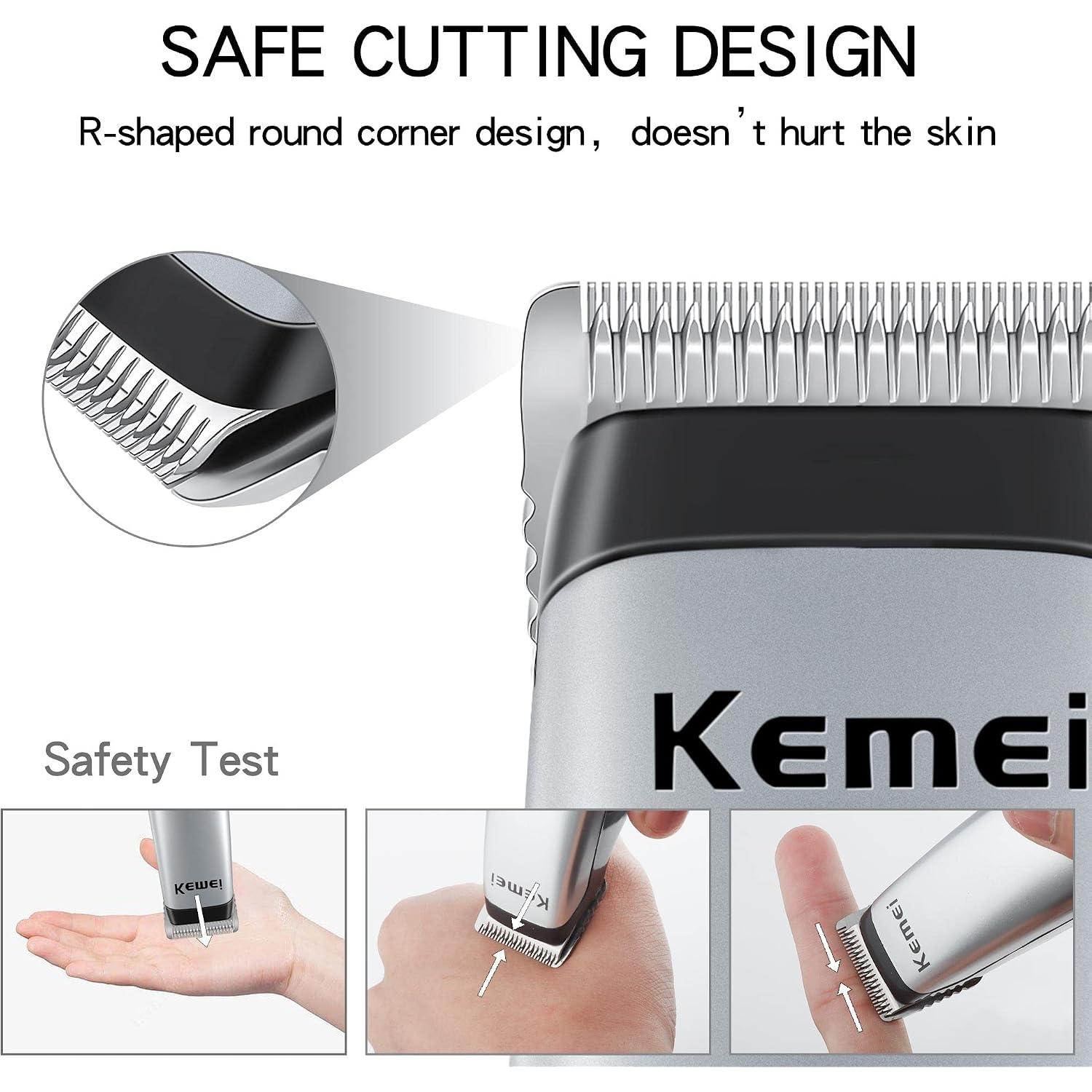Kemei Mini Clippers Trimmer Groomer Cordless Self-Haircut Kit Styling Shears With Stainless Steel