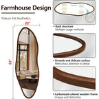 Irregular Full Length Mirror, 65"X22" Wooden Farmhouse Full Body Mirror, Large Asymmetrical Wall Mirrors For Living Room Entryway, Horizontal/Vertical, Walnut