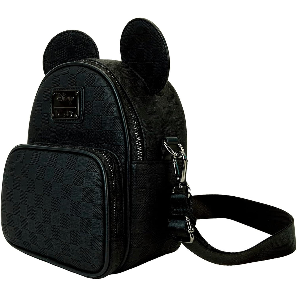 Loungefly Mickey Mouse Checkered Texture Convertible Mini Backpack & Crossbody Bag