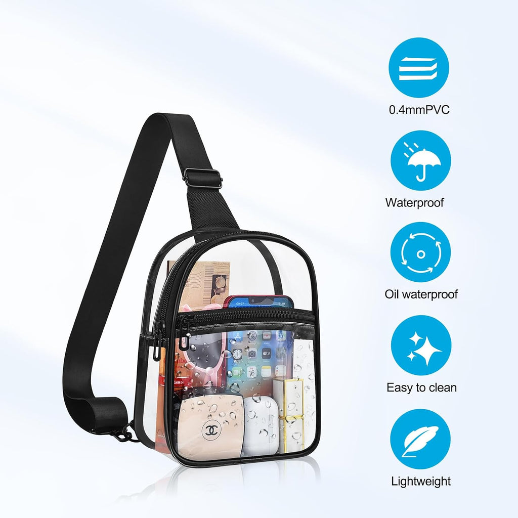 Clear Crossbody Bag For Stadium Events, Clear Purse For Women And Men For Concerts Sports Festivals