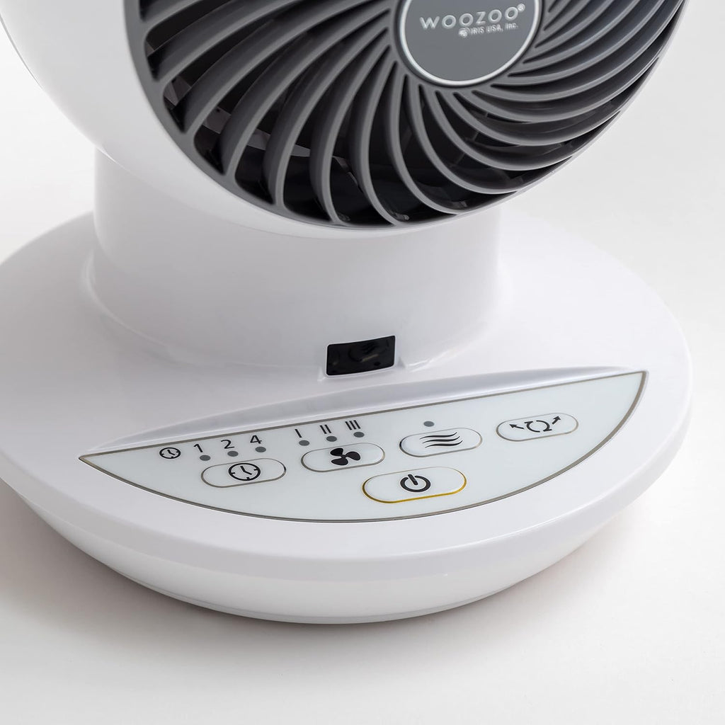Iris Usa Woozoo Air Circulator Fan With Remote, 3 Speeds, Quiet Fan, White | 52Ft Max Air Distance, 90° Adjustable Tilt