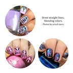 Winstonia Super Fine Nail Art Brush Set for Thin Lines, Tiny Details, Fine Drawing, Delicate Coloring. 3 pcs Brushes Kit - BERRY WINE