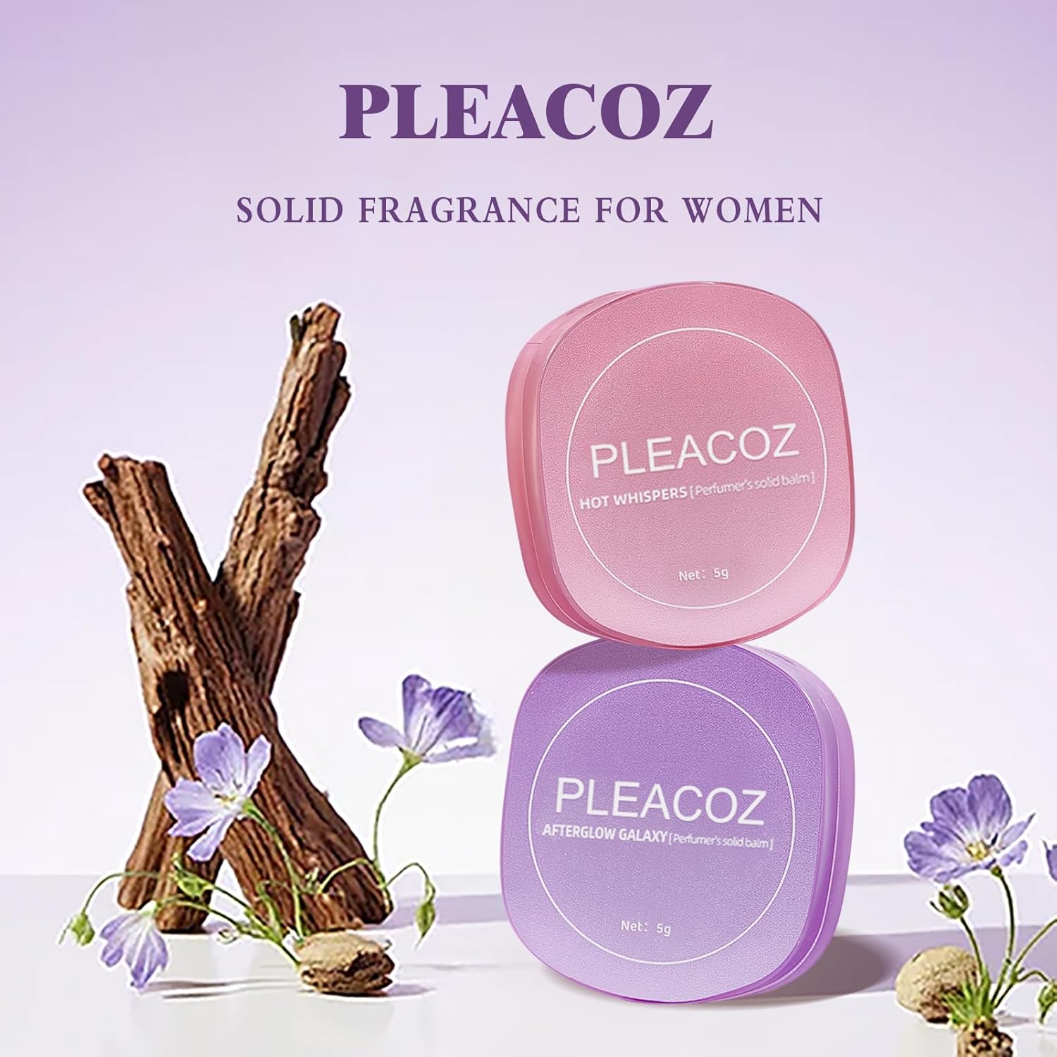 Solid Perfume Balm for Women, Light Enchanting Floral Scent, Natural Ingredients, Gentle Non-Irritating, Portable Travel Size for Daily Wear