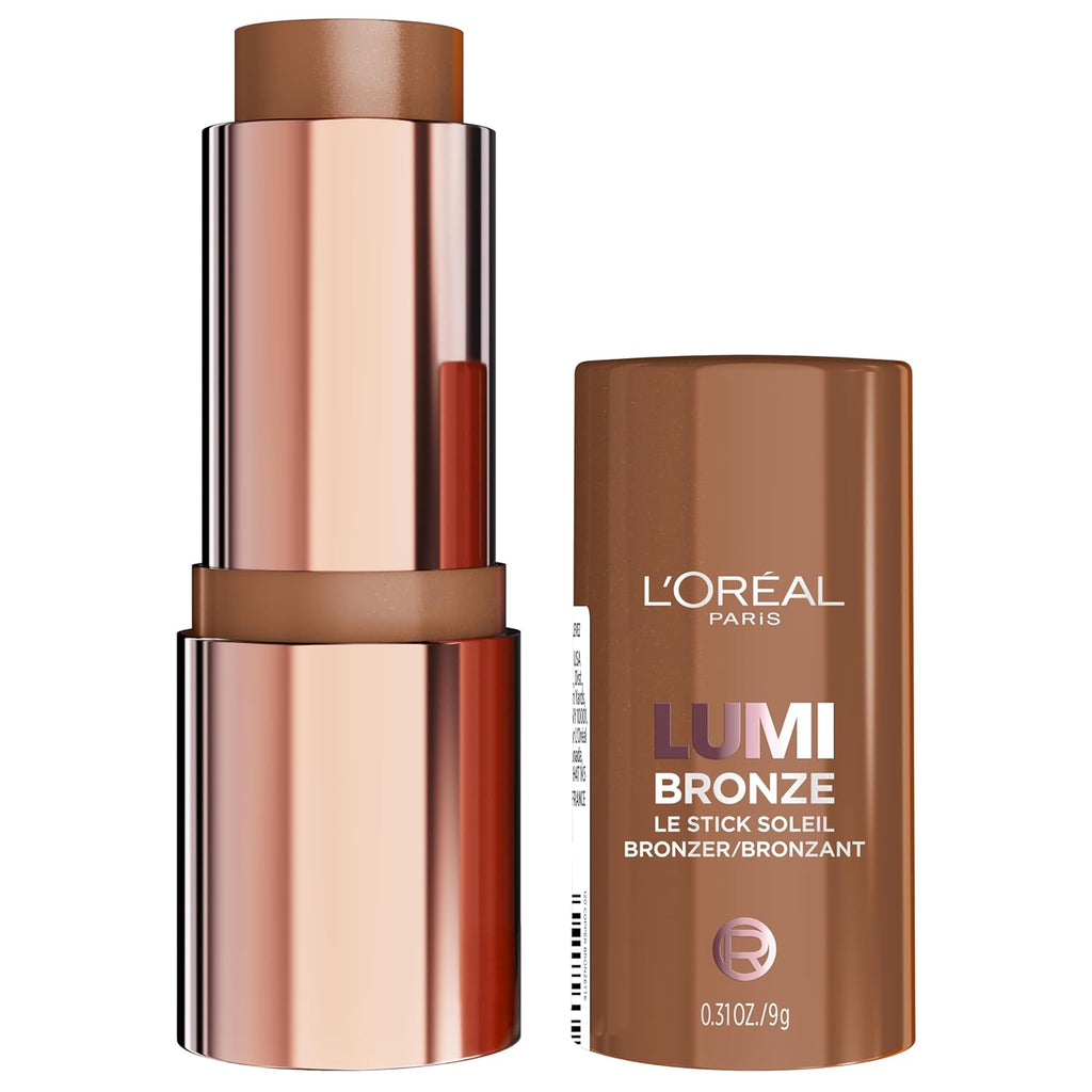 L'Oreal Paris Lumi Bronze Le Stick Soleil Bronzer Stick, Cream-To-Powder Bronzer For A Sunkissed Face Makeup Glow, 120 Copper Bronzette