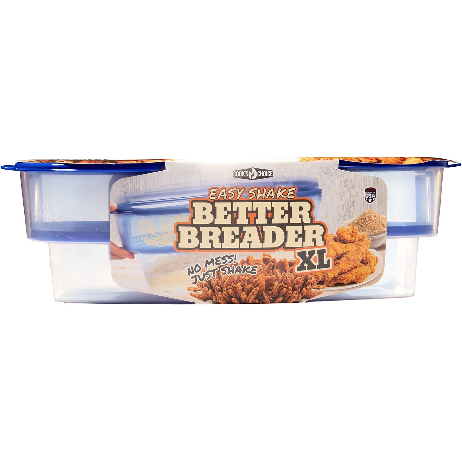 Cook'S Choice Xl Original Better Breader Bowl 16" Mess-Free Breading Station For Chicken, Fish, Wings & Vegetables – Shake & Coat Batter Tray W Lid For Air Fryer Prep, Fish Fry, Tenders & Easy Cleanup