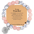 VICKHU Teacher appreciation gifts,Natural Stone teacher Bracelet gifts for women,thank you gifts for teacher meaningful gifts for women with gift message card