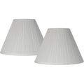 Set Of 2 White Pleated Large Empire Lamp Shade (Pre-Assembled) S 6.5" Top X 15" Bottom X 11" High (Spider) Replacement With Harp And Finial