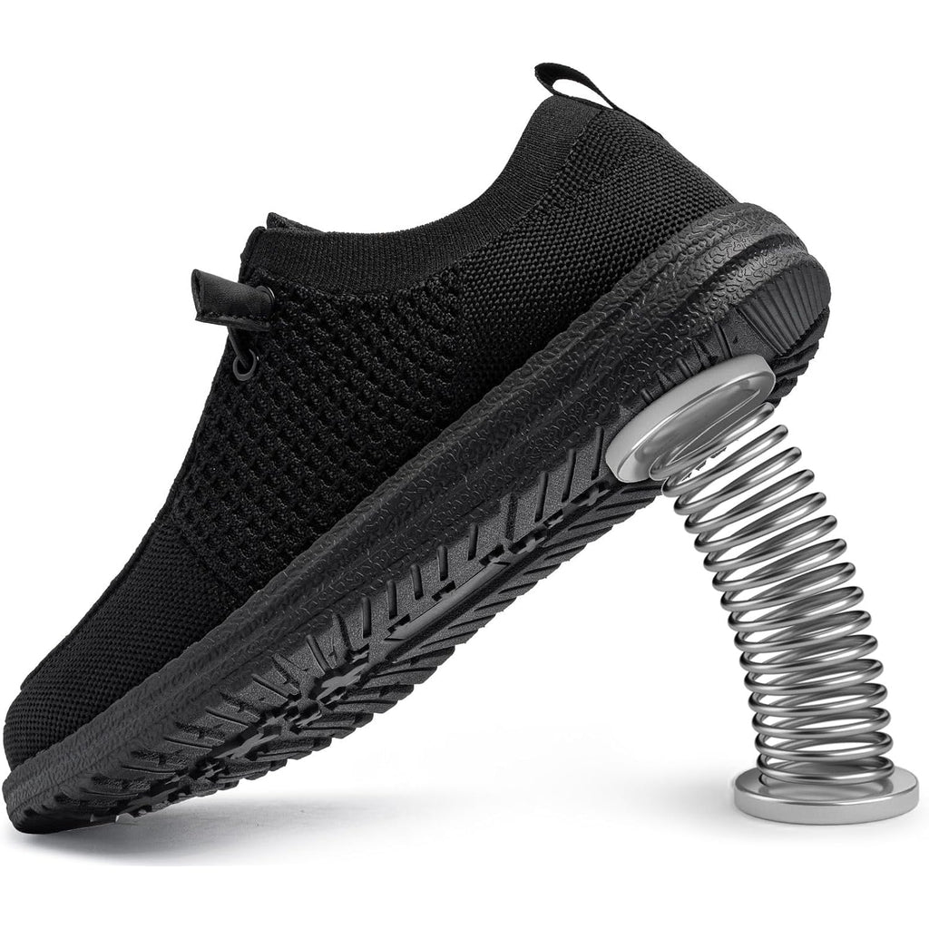 Larnmern Steel Toe Loafers Women Lightweight Comfortable Slip On Walking Casual Flats Sneakers Work Safety Shoes