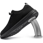 Larnmern Steel Toe Loafers Women Lightweight Comfortable Slip On Walking Casual Flats Sneakers Work Safety Shoes