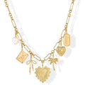 PAVOI 14K Gold Plated Chunky Charm Necklace Pack for Women | Statement Paperclip Chain Necklaces with Removable Charms | Heart Palm Tree Bow Pearl Love Friendship Necklace - Valentines Day Trendy Jewelry