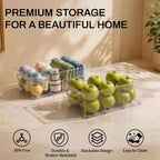 6 Pack Pantry Organizers And Storage,Clear Plastic Containers With 2 Dividers For Kitchen,Fridge Organization And Storage,Acrylic Bins For Pounches,Spice Packet,Snack Organzier