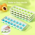 Ice Cube Trays 4 Pack, Airabc Silicone With Removable Lid, Easy-Release Flexible 14-Cube Trays, Lfgb Certified And Bpa Free, Stackable Covers For Cocktail, Freezer | Space-Saving And Stackable, Lfgb Certified And Bpa Free, Easy To Remove