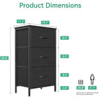 Aodk Dresser For Bedroom Nightstand Small Dressers Chest Of Drawers End Table For Living Room, Closet Dresser With 3 Storage Drawers Organizer Clothes, Black