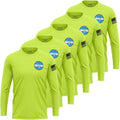 5 Pack Custom Dry Fit Long Sleeve Shirts For Men, Add Your Logo Front & Back Printing, Customized Moisture Wicking Sun Protection Uv Workwear T-Shirts Black