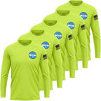 5 Pack Custom Dry Fit Long Sleeve Shirts For Men, Add Your Logo Front & Back Printing, Customized Moisture Wicking Sun Protection Uv Workwear T-Shirts Black