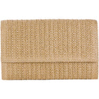 Natural Straw Flat Clutch Women 2026 Boho Purse Top Handle Crossbody Handbag Stylish Woven Envelope Wallet Evening
