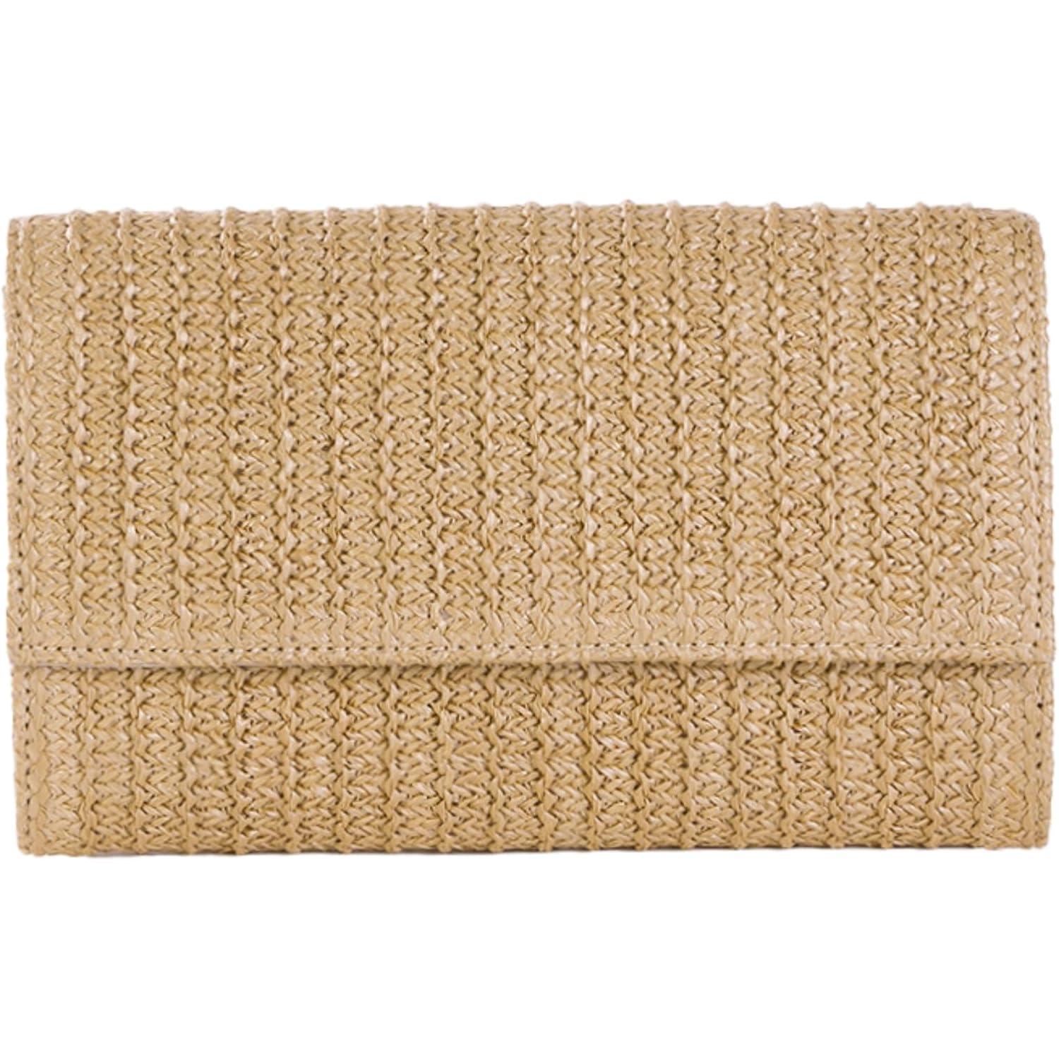 Natural Straw Flat Clutch Women 2026 Boho Purse Top Handle Crossbody Handbag Stylish Woven Envelope Wallet Evening