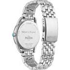 Citizen Women'S Eco-Drive Disney Princess Frozen Crystal Watch And Pin Gift Set In Silver Stainless Steel Watch, Blue Dial (Model: Fe7091-61W)