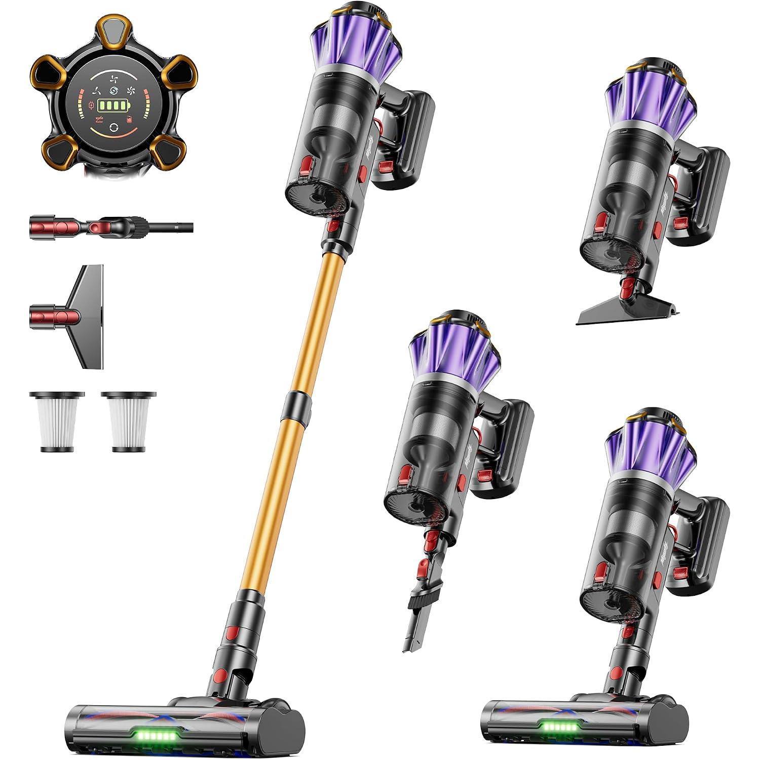 Cordless Vacuum Cleaner, 650W 55Kpa 70Mins Cordless Stick Vacuum With Hurricane Mode, 1.8L Cup, Anti-Tangle Vacuum Cordless, Self-Standing Vacuum Cleaners For Home Pet Hair Carpets