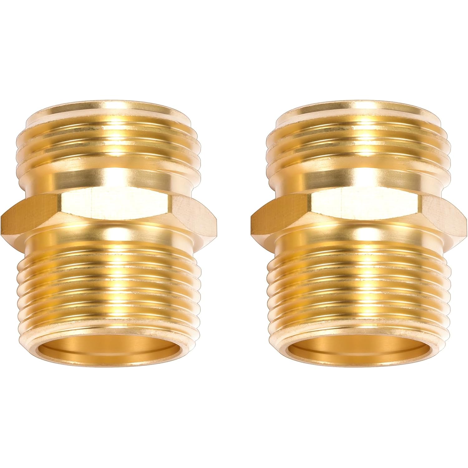 2 Pack 3/4" Ght To 3/4" Npt Male Connector, Brass Garden Hose Fitting, Male Hose Adapter | Ght To Npt Adapter Brass Fitting, Garden Hose To Pipe Fittings Connect