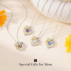 Iefil Mothers Day Gifts for Mom - 925 Sterling Silver Sunflower Necklaces for Women, Birthstone Jewelry Gifts for Mom/Mother in Law