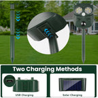 2 Pack 2026 Ultrasonic Animal Repellent Outdoor Deer Repellent Devices Solar Animal Repeller Motion Activated Deterrent To Scare Cat Squirrel Rabbit Raccoon Skunk With Led Flash Lights For Yard Lawns