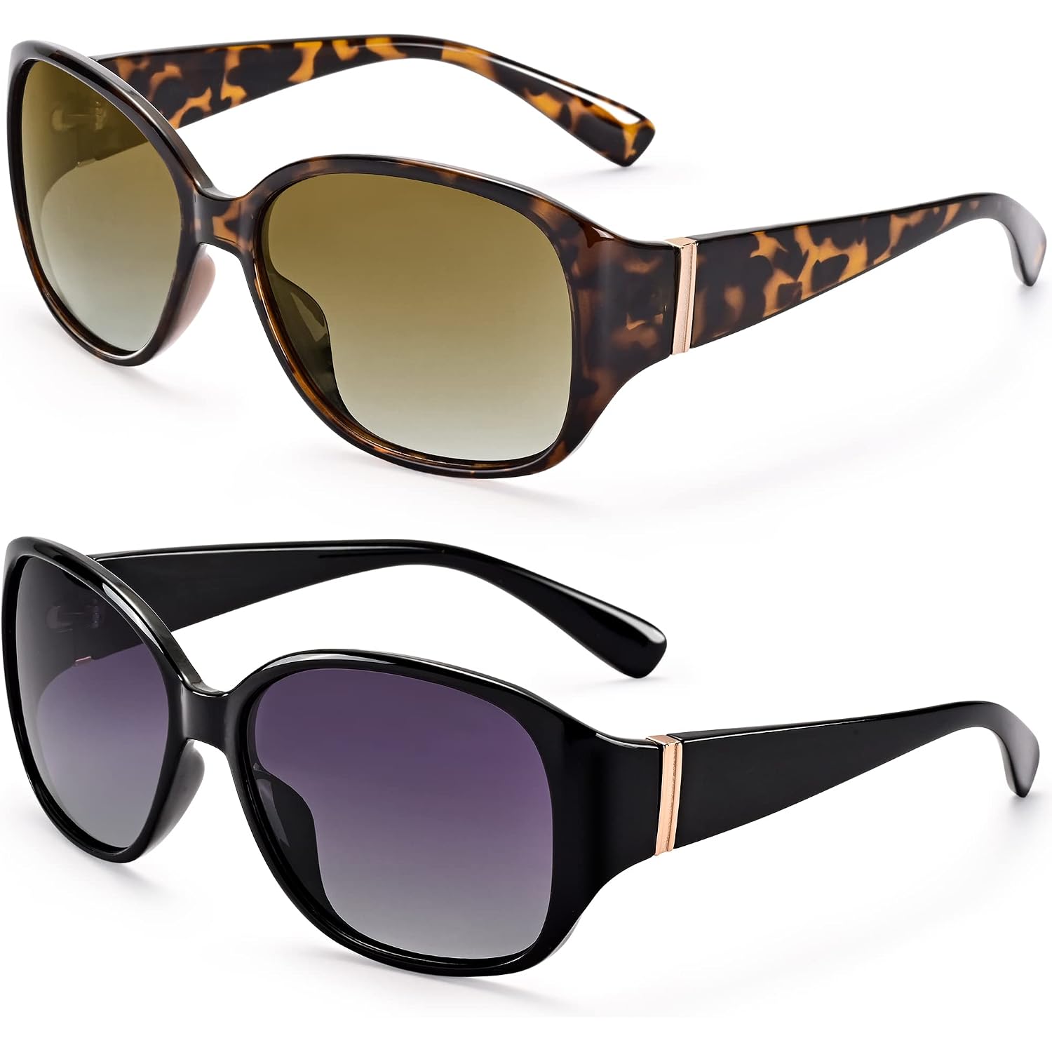 EYEGUARD Polarized Sunglasses for Women Retro Vintage Driving Sun glasses UV400 Protection Black + Tortoise