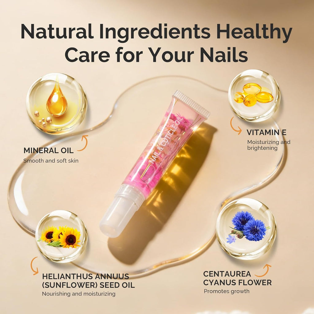 MelodySusie 10ml Cuticle Oil for Nails,Infused with Real Flowers, Strengthens, Repairs,Hydrating and Nourishing Cuticle Oil for Stronger, Healthier Nails Lavender 0.3fl. Oz