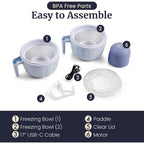 Americana By Elite Pint Perfect™ Eim1205Db Ice Cream Maker, 2 X 1 Pint Capacity Dual Freezing Mugs, Frozen Yogurt, Sorbet, Gelato, Recipes, Periwinkle