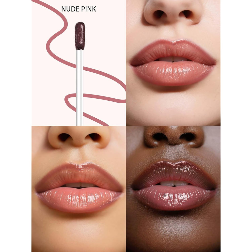 Lip Stain Peel Off Lip Liner Stain with Tweezer, Long Lasting Matte Lip Tint Tattoo, Highly Pigmented Color Lip Makeup, Waterproof Lipstick, Transfer-proof Lipstain for Women, Nude Pink