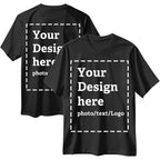 Custom T Shirts For Men Women Made In Usa Bulk Customized Shirt Text/Photo Front Back Print Personalized Cotton T-Shirts