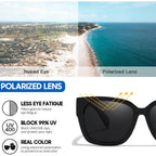Myiaur Fit Over Glasses Sunglasses For Women, Trendy Oversized Polarized Wear Over Sun Glasses With Uv400 Protection（2 Pack）