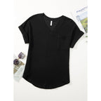 Womens Waffle Knit Tops 2026 Spring Summer V Neck Shirts Casual Trendy Women's Blouses Basic Tee