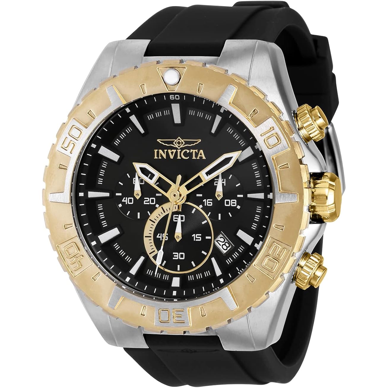 Invicta Aviator Men 49Mm Stainless Steel Steel Black Dial Vk63A Quartz