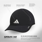 adidas Women's Superlite Hat – Lightweight Moisture-Wicking Cap for Workout and Training Black/White/3