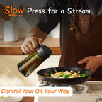 Trendplain - Original 16Oz/470Ml Olive Oil Dispenser Bottle For Kitchen Gadgets And Air Fryer Accessories - Olive Oil Sprayer For Cooking W/Stickers - Black