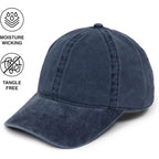 D&Y Vintage Wash Ponytail Hat, Patented Women’s Cotton Ponytail Baseball Cap with Open Back for Ponytails and Buns Jessie Navy