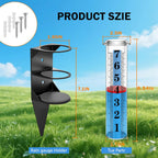 Rain Gauge Outdoor,7" Rain Gauges Outdoors Best Rated With Metal Rack Holder, Rain Measure Gauge, Easy To Read With Red Float, Large Font Plastic Replacement Tube For Yard Garden