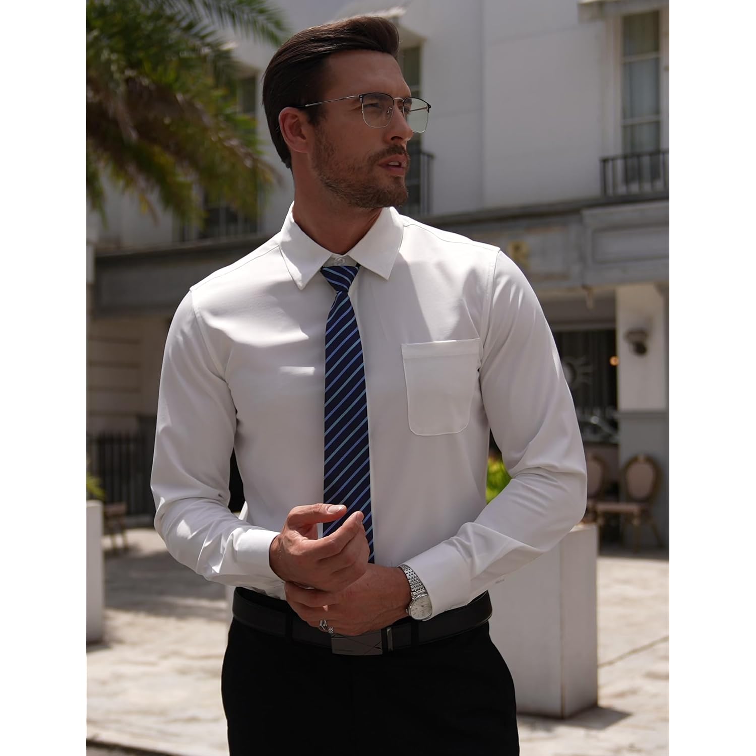 Coofandy Mens Dress Shirts Wrinkle Free Long Sleeve Button Down Shirts Formal Business Shirt