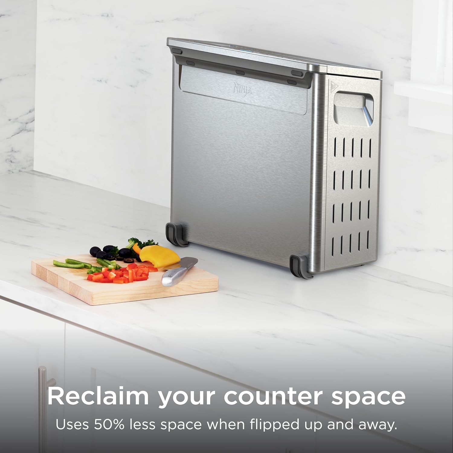 Ninja Air Fryer Toaster Oven Combo | 8-In-1 Functionality | Flip Up & Away For Storage Space | Air Fry Basket, Sheet Pan, Wire Rack & Removable Crumb Tray |1800 Watt | Stainless Steel | Sp151
