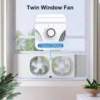 Shinic 3-Speeds Window Fan With 180°+90° Rotatable Fans, Manual Reversible, Vertical Window Fan With Rigid & Accordion Expanders, Width Adjustable (21.65" To 33.27"), Ideal For Home, Kitchen, Bedroom