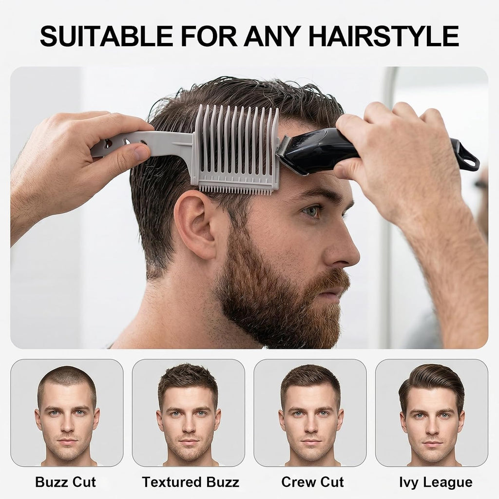 4-In-1 Detachable Detachable Blend Friend Fade Comb, White Barber Haircut Tool For Hair Cutting