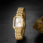 Avaner Women'S Bracelet Square Watches: Gold Silver Stainless Steel Strap Analog Quartz Elegant Wrist Watches