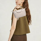 Small Vegan Leather Crossbody Bags For Women, Mini Woven Dumpling Handbag, Cute Top Handle Shoulder Purse For Travel Dating | Fashion Lightweight