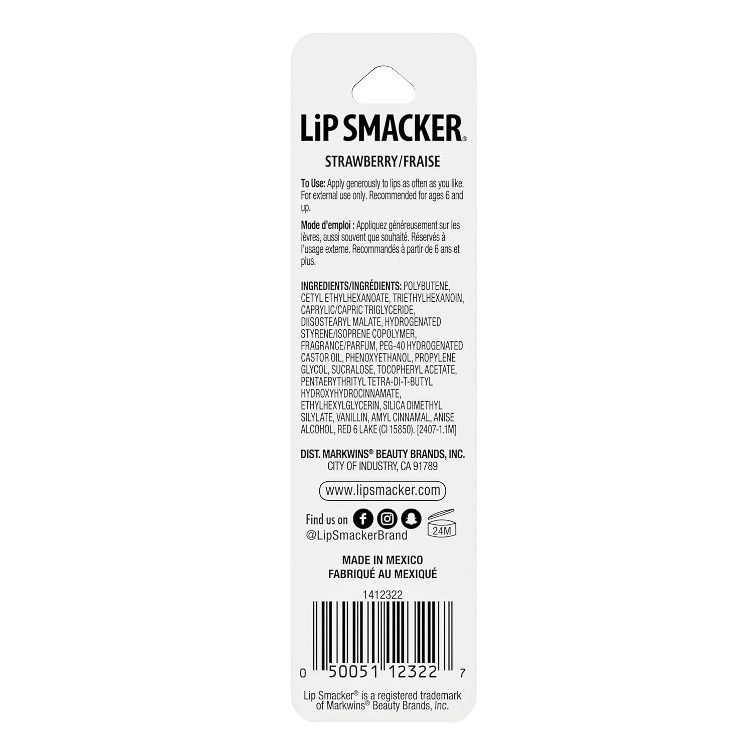 Lip Smacker Rolly Lip Gloss, Classic Roller-Ball Design for a Cooling Sensation, Hydrating & Moisturizing Shine - Strawberry