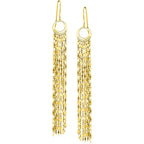 Ross-Simons Italian 14kt Yellow Gold Multi-Strand Lumachina-Chain Drop Earrings
