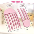 2-Pack Hair Volume Clip, Root Clips For Curly Hair Volume Lift | 6-Teeth And 3-Teeth Design, Heat-Resistant Pink Plastic, Root Lifter Hair Tool, Styling Accessory For Fine Strands